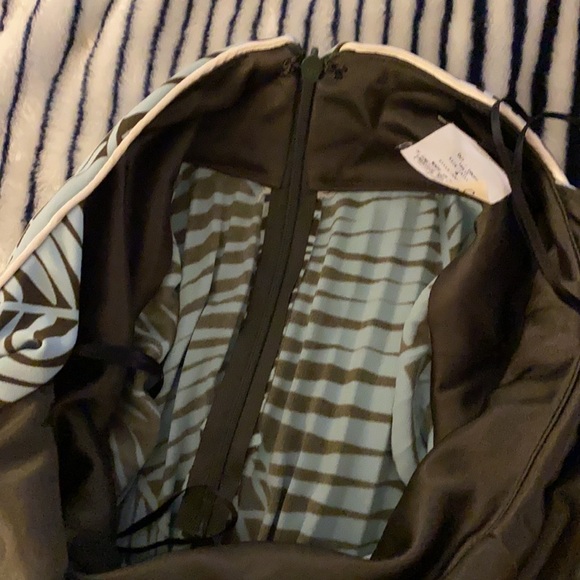 ABS By Alan Swartz Palm Print Halter Dress Size 4 - Picture 12 of 12